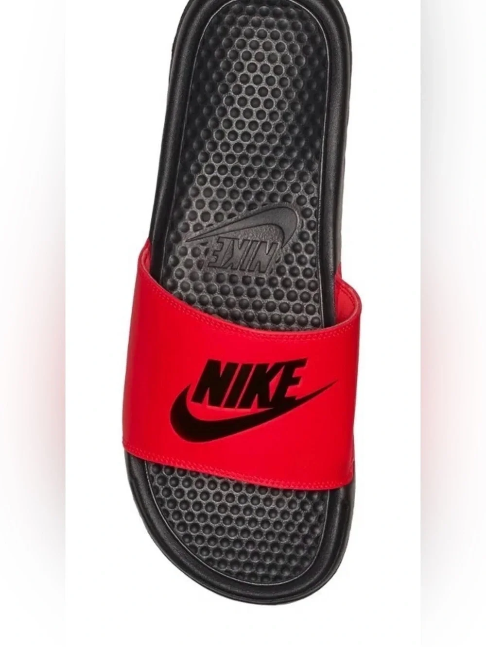Nike Benassi JDI Just Do It Slides Sandals Slippers Red Black 343880-605 11,12